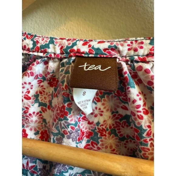 Tea Collection Floral Long Sleeve Button Down Tunic Girls Size 8 - Picture 2 of 12